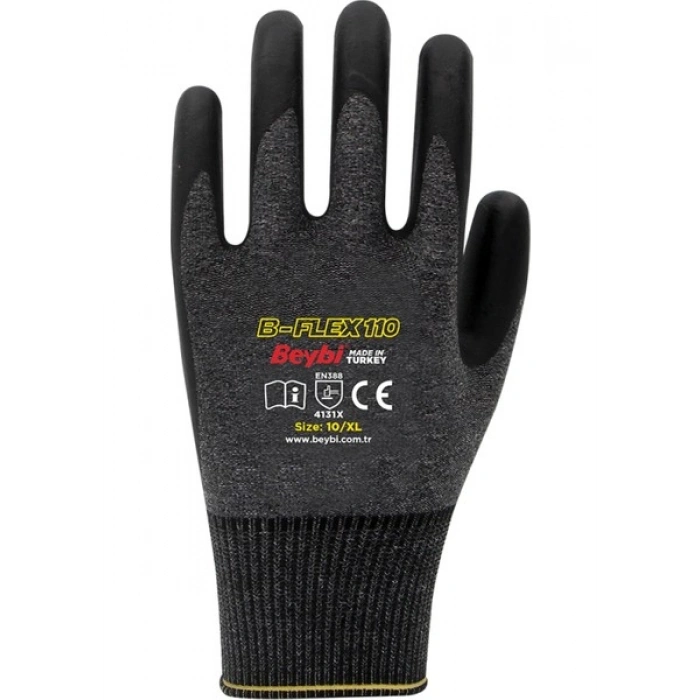 Beybi B-FLEX110 Likralı Nitril Eldiven Iş Eldiveni 12 Çift