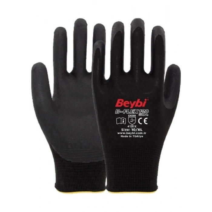 Beybi B-FLEX120 10BEDEN 12LI Micro Köpük Nitril Eldiven (4131X)