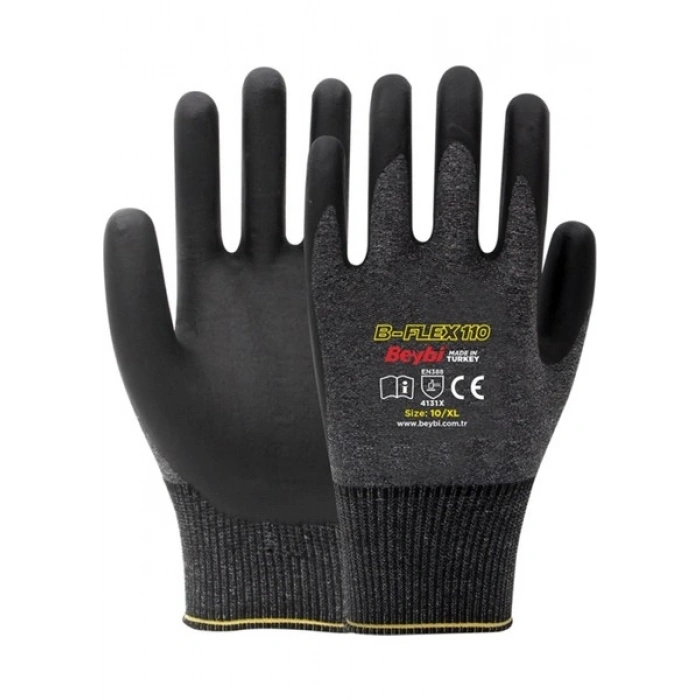 Beybi BFLEX110 Likralı Köpük Nitril Kaplı Eldiven 10/xl