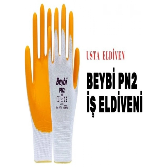 Beybi Nitril Sarı İş Eldiveni No:10 12li Paket