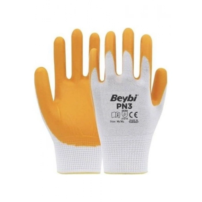 Beybi Pn3 Polyester Örme Nitril Eldiven 12 Li