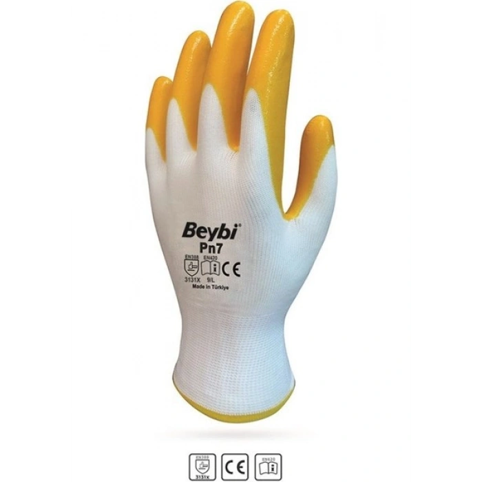 Beybi Pn7 Nitril Eldiven - Sarı (12 Adet) 10 Numara