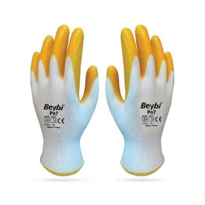 Beybi Pn7 Polyester Örme Yarı Nitril Iş Eldiveni 48 Çift