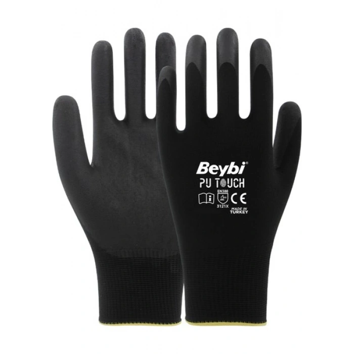 Beybi Pu Touch Poliüretan Polyester Iş Eldiveni 12 Çift