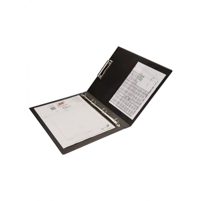 Biala Çift Mekanizmalı Klasör, 4 Halka, Siyah Renk