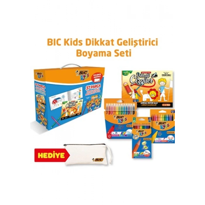 Bic 37 Parça Dikkat Geliştirici Boyama Seti (Kalem Kutusu Hediyeli)