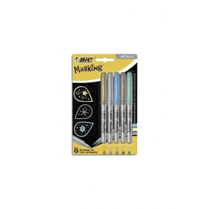 Bic 5li Metalik Kalıcı Markör- yeşil