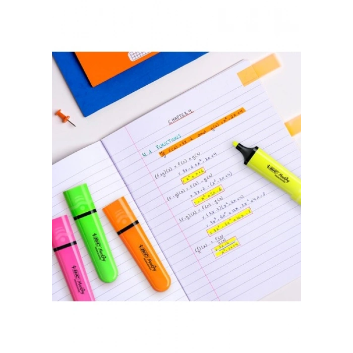 Bic 968583 Fosforlu Kalem Marking Flat Highlighter 12 Li Sarı (1 Paket 12 Adet)