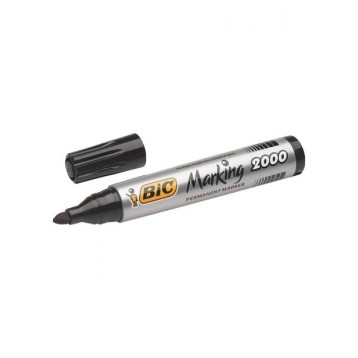 Bic Marker Siyah 2000 Yuvarlak Uçlu Permanent Markör 12li Kutu