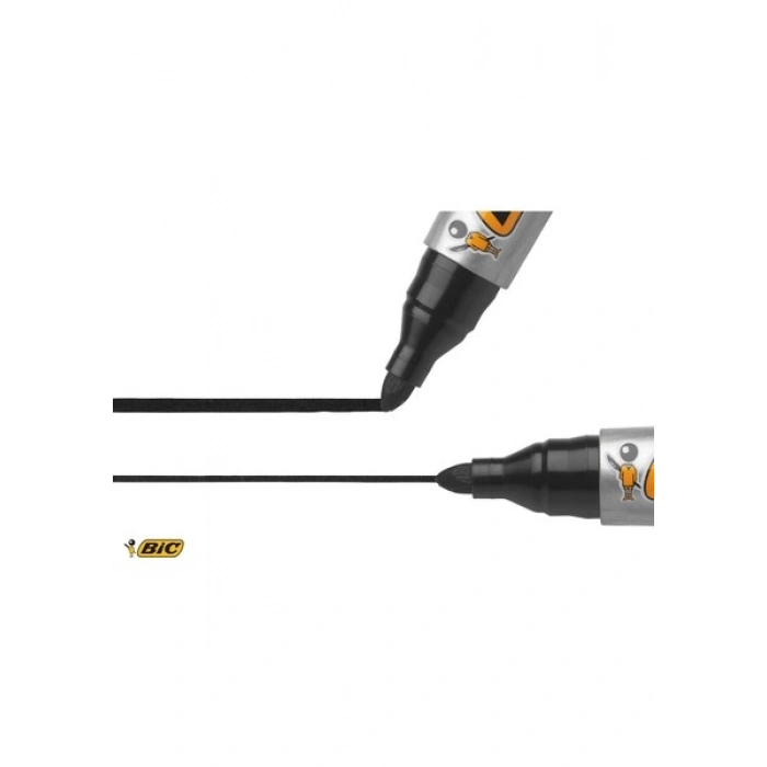Bic Marker Siyah 2000 Yuvarlak Uçlu Permanent Markör 12li Kutu