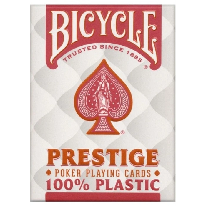 Bicycle Bicycle® Prestige Rider Back 100% Plastik Jumbo Endeks Oyun Kartları, Kırmızı