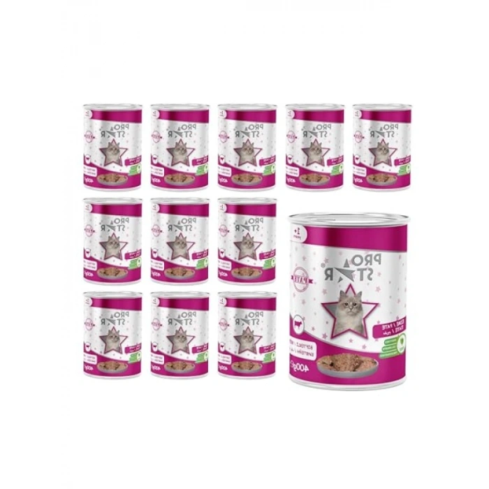 Biftekli Pate Yaş Kedi Maması, 400 Gr x 12 Adet