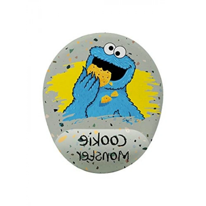 Bilek Destekli Kurabiye Canavarı Temalı Mouse Pad