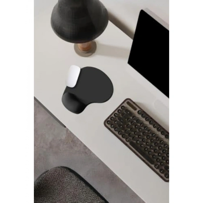 Bilek Destekli Siyah Mouse Pad - Ergonomik Tasarım