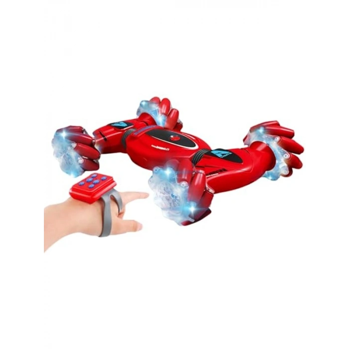 Bilekten Kontrol Edilen Kumandalı Drift Araba, Led Işıklı Kırmızı