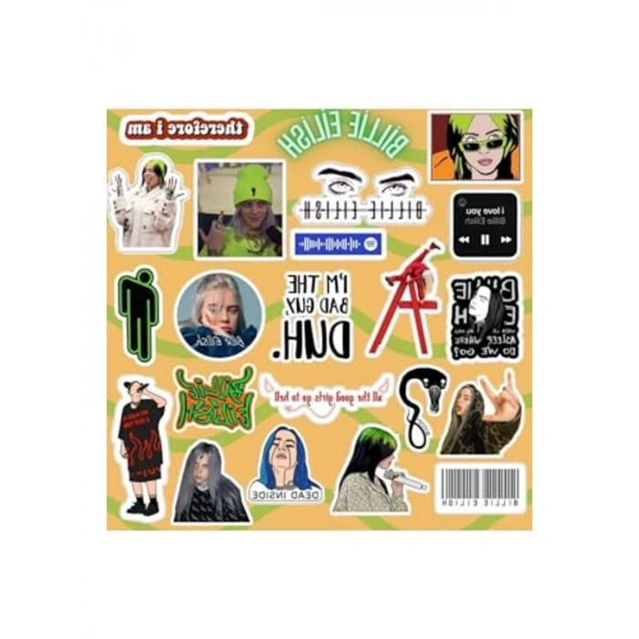 Billie Eilish Temalı Sticker Seti Laptop için
