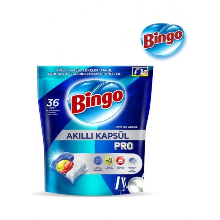 Bingo Akıllı Kapsül Pro Bulaşık Makinesi Deterjanı Tableti 36 Adet