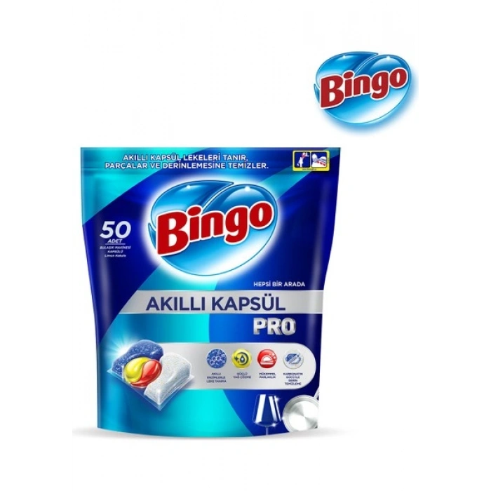 Bingo Akıllı Kapsül Pro Bulaşık Makinesi Deterjanı Tableti 50li