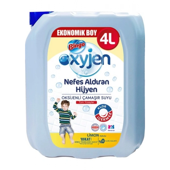Bingo Oksijenli Çamaşır Suyu Limon Kokulu 4 l