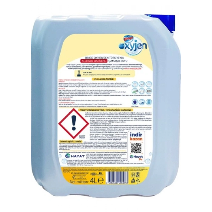 Bingo Oksijenli Çamaşır Suyu Limon Kokulu 4 l