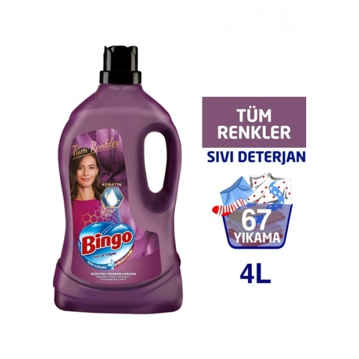 Bingo Tüm Renkler Sıvı Deterjan Onaran Koruma 4L