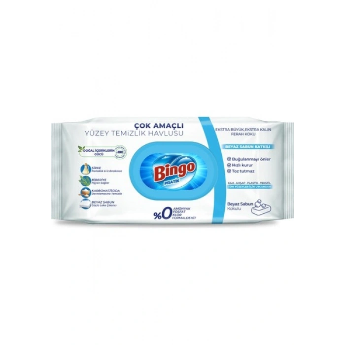 Bingo Yüzey Havlusu Beyaz Sabun 96lı