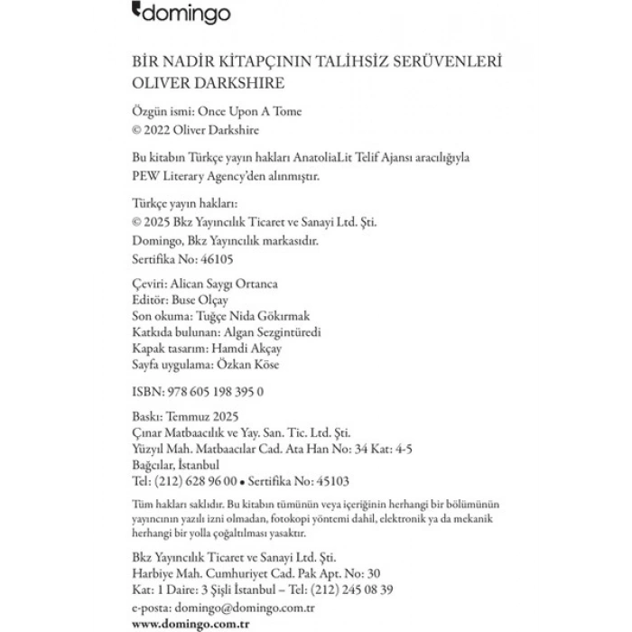 Bir Nadir Kitapçının Talihsiz Serüvenleri - Oliver Darkshire