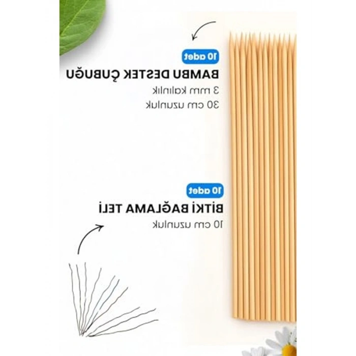 30 cm Uzunluğunda 10 Adet Bambu Bitki Destek Kazığı