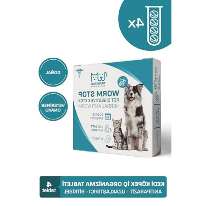 Bitkisel İç Dış Parazit Uzaklaştırıcı Damla ve Ödül Tableti Seti