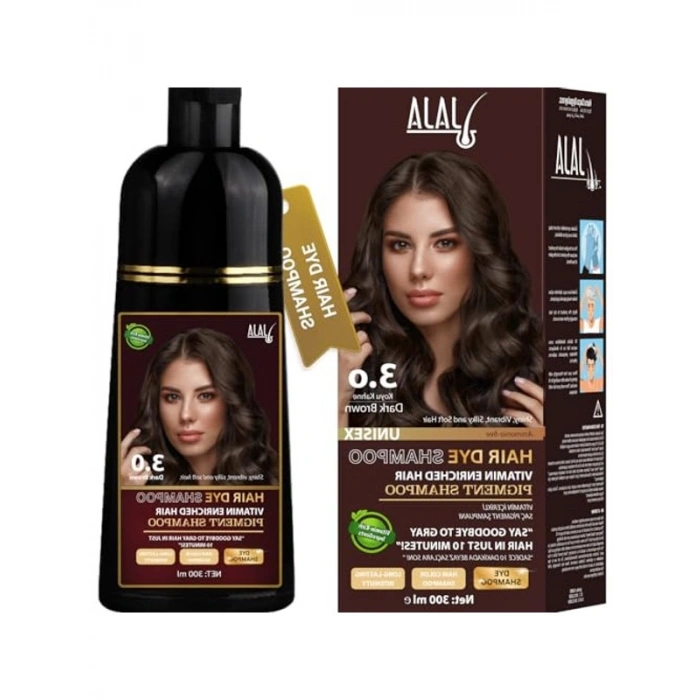 Bitkisel Saç Boyası Şampuanı, Koyu Kahve, 300 ml
