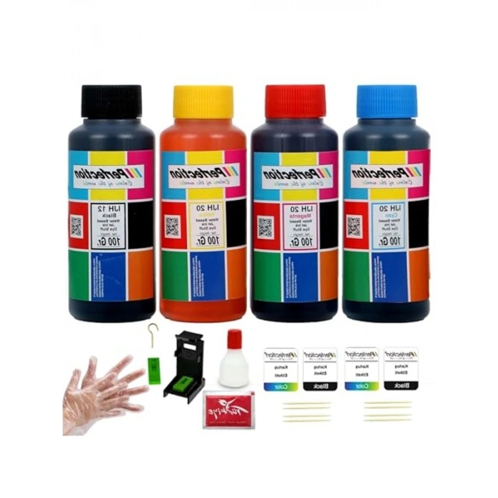 Bitmeyen Kartuşlu Mürekkep Dolum Seti, 4x100 gr