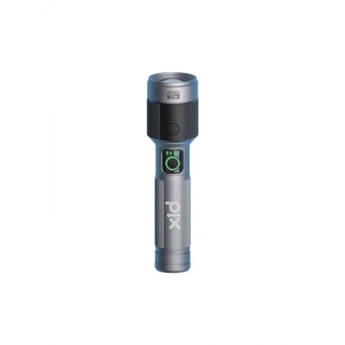 Bix Flashlight BX2101FL 30W LED, Max. 1450 Lümen Parlaklık ve 690 Metreye Ka Uzun Menzilli Şarj Edilebilir, LED Güç Göstergeli Çok Modlu Acil Durum ve Kamp Kompakt El Feneri