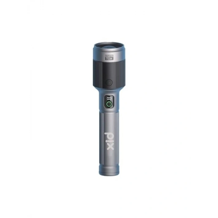 Bix Flashlight BX5102FL 60W LED, Max. 3000 Lümen Parlaklık ve 1000 Metreye Ka Uzun Menzilli, Şarj Edilebilir, LED Güç Göstergeli ve Çok Modlu Acil Durum Kamp Elektrik Kesintileri Outdoor için Kompa          [ A]