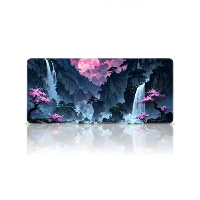 Black Deer XXL Gaming Mouse Pad, 70x30 cm, Dikişli Kenar