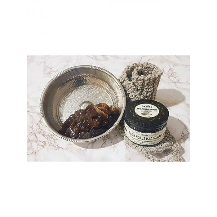 Black Moroccan Soap by LEVAND - Choose from 4 Scents | Natural Exfoliating Soap (Lavender)