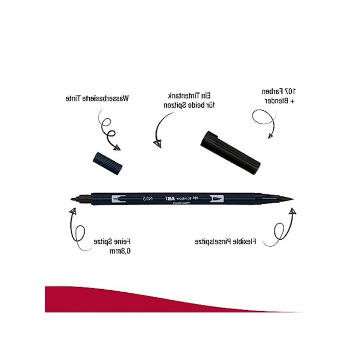 Black N15 Renkli Dual Brush Pen, Grafik Çalışmalar İçin