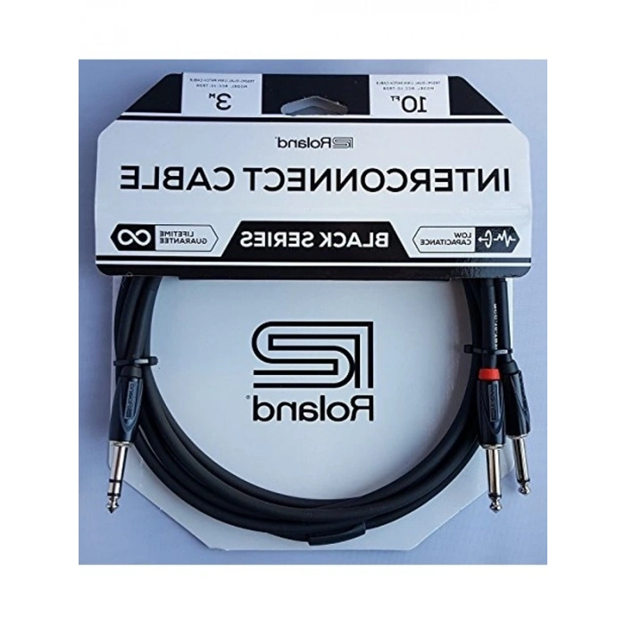 Black-Serisi Bağlantı Eklemesi/Split Kablo – 6, 3-mm-TRS- 2x 6, 3-mm jak, Uzunluk: 3m – RCC-10-TR28V2