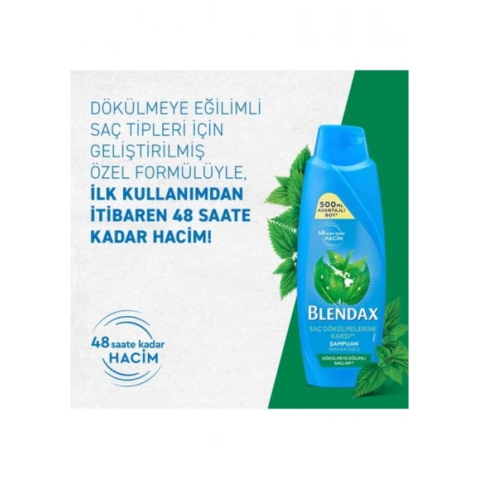 Blendax Isırgan Özlü Şampuan 500 ml Dökülmeye Eğilimli Saçlar İçin