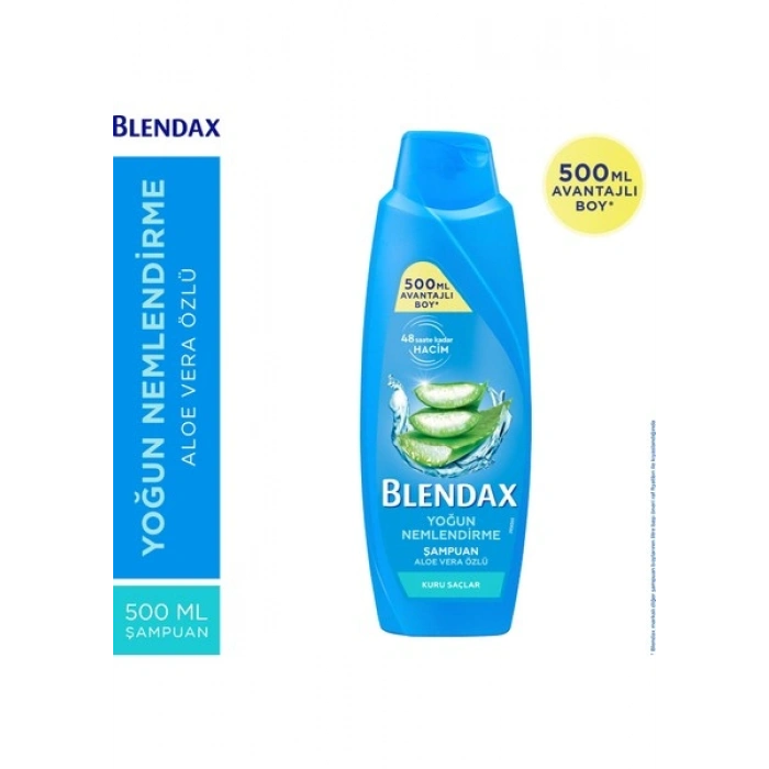 Blendax Yoğun Nemlendirme Aloe Vera Özlü Şampuan 500 ml Kuru Saçlar İçin