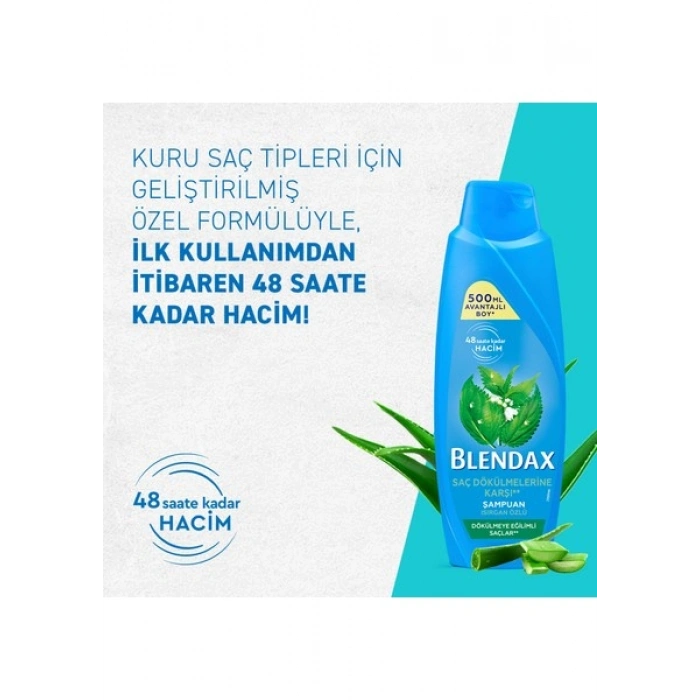 Blendax Yoğun Nemlendirme Aloe Vera Özlü Şampuan 500 ml Kuru Saçlar İçin