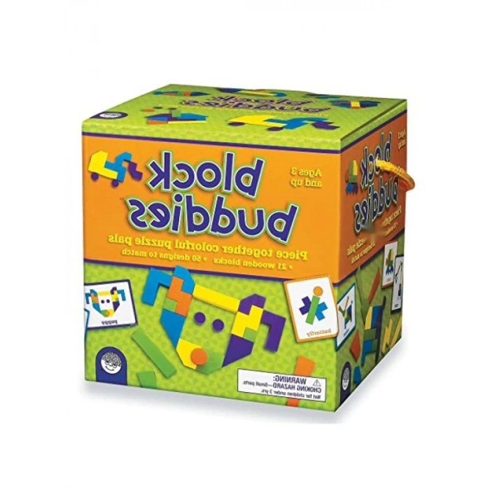 Blok Arkadaşlar Yapma Seti, 21 Parça Renkli Ahşap Blok