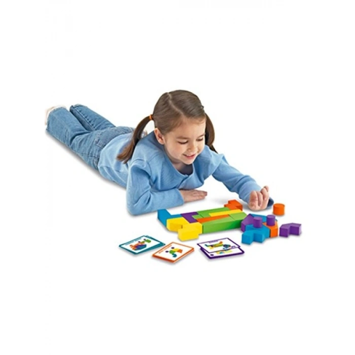 Blok Arkadaşlar Yapma Seti, 21 Parça Renkli Ahşap Blok