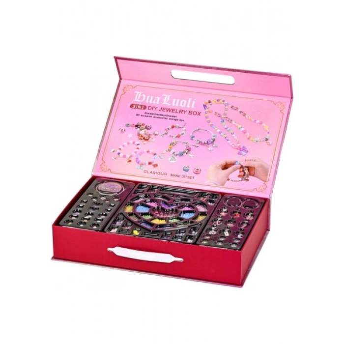 Bloomie 3in1 Dıy Boncuk Bileklik Kolye Halhal Charm Mücevher Seti 5000+ Parça