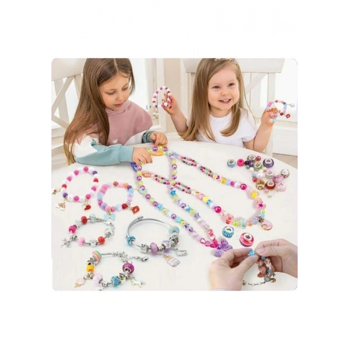 Bloomie 3in1 Dıy Boncuk Bileklik Kolye Halhal Charm Mücevher Seti 5000+ Parça