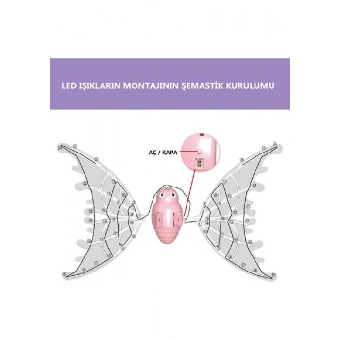 Bloomie Dıy LED Işıklı Hareketli Müzikli Kelebek Kanatları Seti Maxi Boy