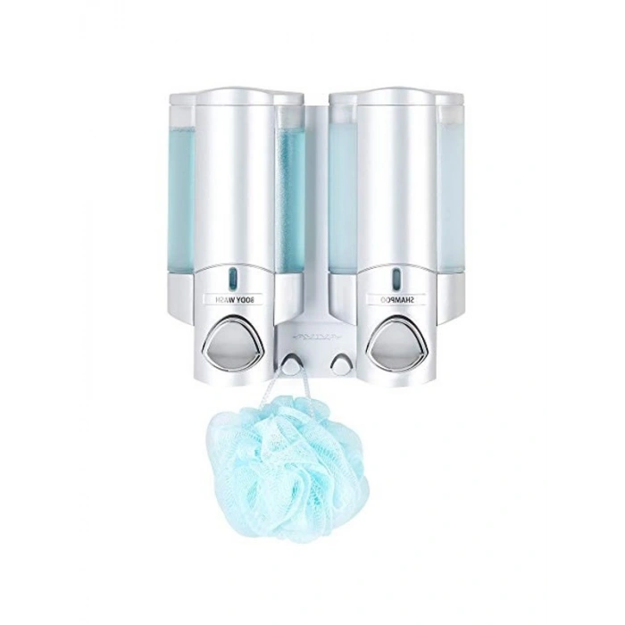BLP-76235-1 Aviva Shower Dispenser 2 Chamber Satin Silver