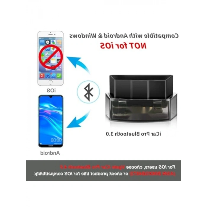 Bluetooth 3.0 OBD2 Arıza Kod Okuyucu ile Hata Tespit Aracı