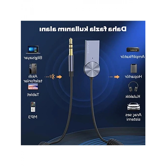 Bluetooth 5.0 Aux Araç Kiti, 3.5mm Kablosuz Bağlantı