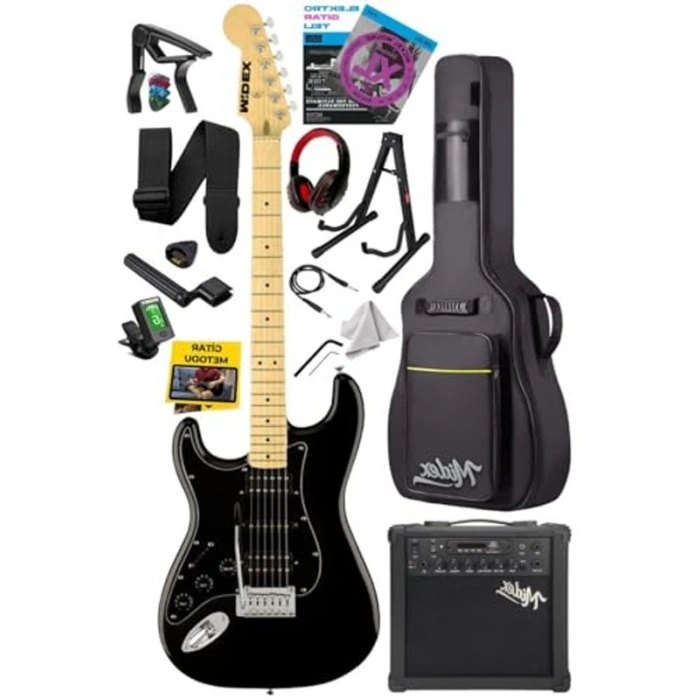 Bluetooth Amfi ile Şarjlı Elektro Gitar Seti, 25 Watt