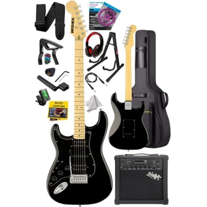 Bluetooth Amfi ile Şarjlı Elektro Gitar Seti, 25 Watt